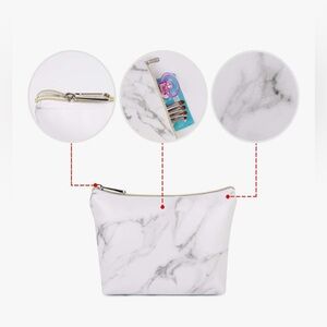 🎉 FREE WITH ANY PURCHASE! Makeup Bag Cosmetic Pouch Travel Organizer Marble